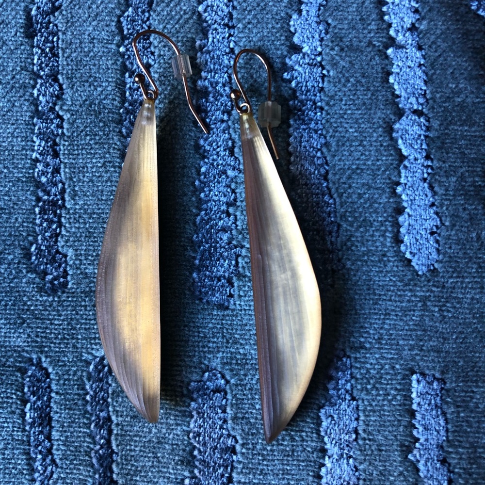 Alexis Bittar Dangling Gold Lucite Earrings